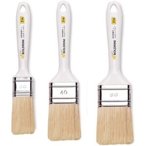 Boldrini 3 Pcs Set, Paint Brush Kit with Plastic Handle, Walls, Wood and Iron Sizes 3-5-7 cm Made in Italy, White, 3 pennelli Boldrini 3 Pcs Set, Paint Brush Kit with Plastic Handle, Walls, Wood and Iron Sizes 3-5-7 cm Made in Italy, White, 3 pennelli