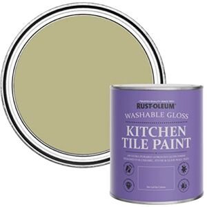 Rust-Oleum Green Water-Resistant Kitchen Tile Paint in Gloss Finish Sage Green 750ml Rust-Oleum Green Water-Resistant Kitchen Tile Paint in Gloss Finish Sage Green 750ml