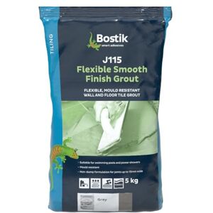 Bostik J115 Flexible Smooth Finish Tile Grout Grey 5kg Mould-Resistant Waterproof Non-Slip Suitable for Walls & Floors Indoor/Outdoor Use Bostik J115 Flexible Smooth Finish Tile Grout Grey 5kg Mould-Resistant Waterproof Non-Slip Suitable for Walls & Floors Indoor/Outdoor Use