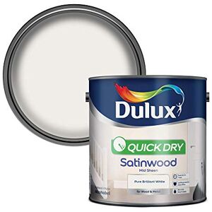 Dulux Quick Dry Satinwood Paint For Wood And Metal, Pure Brilliant White, 2.5 L Dulux Quick Dry Satinwood Paint For Wood And Metal, Pure Brilliant White, 2.5 L