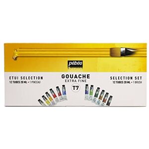 PEBEO Pébéo Case with Gouache Paint 12 Tubes of 20 ml Assorted Colours PEBEO Pébéo Case with Gouache Paint 12 Tubes of 20 ml Assorted Colours