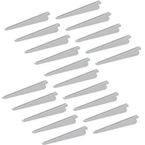 Emuca Shelf Brackets for Twin Slot Wall Rail (Grid Dimension: 32mm (1,25 inch)), White, 170mm (6,7 inch), Set of 20 Pieces Emuca Shelf Brackets for Twin Slot Wall Rail (Grid Dimension: 32mm (1,25 inch)), White, 170mm (6,7 inch), Set of 20 Pieces