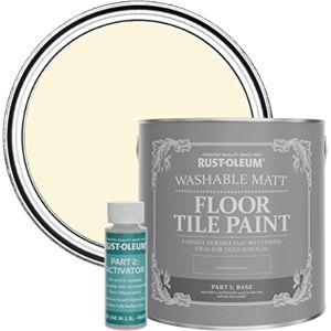 Rust-Oleum Beige Washable Matt Floor Tile Paint Clotted Cream 2.5L Rust-Oleum Beige Washable Matt Floor Tile Paint Clotted Cream 2.5L