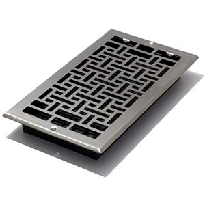 Decor Grates AJL612W-NKL Oriental Floor Register, Brushed Nickel Finish, 6x12 Decor Grates AJL612W-NKL Oriental Floor Register, Brushed Nickel Finish, 6x12
