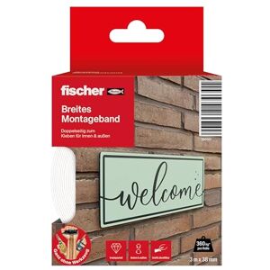 fischer Mounting Tape Wide, 3 m x 38 cm, Double-Sided & Strong Adhesive Tape, Hanging No Drilling with Optimal Load Distribution, for Mirrors, Pictures, Decoration, Hooks and much more, in Transparent fischer Mounting Tape Wide, 3 m x 38 cm, Double-Sided & Strong Adhesive Tape, Hanging No Drilling with Optimal Load Distribution, for Mirrors, Pictures, Decoration, Hooks and much more, in Transparent