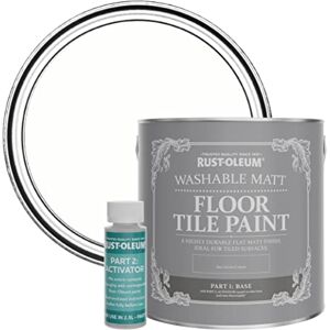 Rust-Oleum White Washable Matt Floor Tile Paint Chalk White 2.5L Rust-Oleum White Washable Matt Floor Tile Paint Chalk White 2.5L