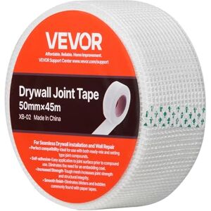 VEVOR Drywall Mesh Tape, 50mm W x 45m L Self-Adhesive Fiberglass Drywall Joint Tape, 36 Rolls Dry Wall Patch for Easy Sheetrock Ceiling Crack Repair, to Achieve Smooth Even Wall Surface VEVOR Drywall Mesh Tape, 50mm W x 45m L Self-Adhesive Fiberglass Drywall Joint Tape, 36 Rolls Dry Wall Patch for Easy Sheetrock Ceiling Crack Repair, to Achieve Smooth Even Wall Surface