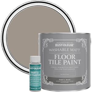 Rust-Oleum Brown Washable Matt Floor Tile Paint Whipped Truffle 2.5L Rust-Oleum Brown Washable Matt Floor Tile Paint Whipped Truffle 2.5L