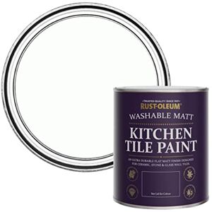 Rust-Oleum White water resistant Kitchen Tile Paint in Matt Finish Chalk White 750ml Rust-Oleum White water resistant Kitchen Tile Paint in Matt Finish Chalk White 750ml