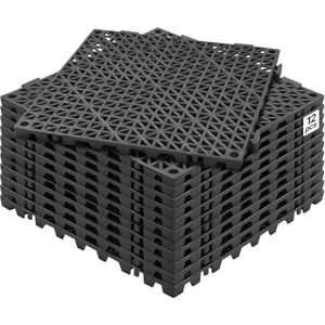 VEVOR Modular Interlocking Cushion, 12 Pack 30 x 30 cm Splicing Drainage Mats, Soft PVC Interlocking Drainage Floor Tiles, Non-Slip Drainage Holes for Restroom, Kitchen, Pool, Wet Areas, Black VEVOR Modular Interlocking Cushion, 12 Pack 30 x 30 cm Splicing Drainage Mats, Soft PVC Interlocking Drainage Floor Tiles, Non-Slip Drainage Holes for Restroom, Kitchen, Pool, Wet Areas, Black