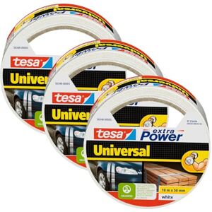 tesa UK tesa extra Power Universal Duct Tape Adhesive Tape with Extra Strong Hold and Versatile Use For Repairs, Fastening, Sealing and More White 3 rolls 10 m x 50 mm tesa UK tesa extra Power Universal Duct Tape Adhesive Tape with Extra Strong Hold and Versatile Use For Repairs, Fastening, Sealing and More White 3 rolls 10 m x 50 mm