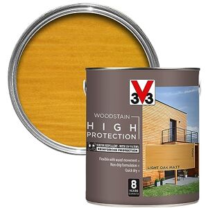 V33 High Protection Woodstain 8-Year Guarantee UV Filters Water-Repellent Quick-Drying Only 2 Coats Light Oak Matt 2.5 litres V33 High Protection Woodstain 8-Year Guarantee UV Filters Water-Repellent Quick-Drying Only 2 Coats Light Oak Matt 2.5 litres