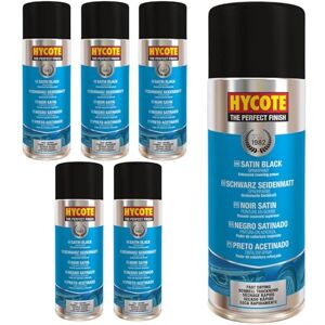 Hycote Fast Drying Aerosol Car Spray Paint, Satin Black, 400 ml (Pack of 6) Hycote Fast Drying Aerosol Car Spray Paint, Satin Black, 400 ml (Pack of 6)