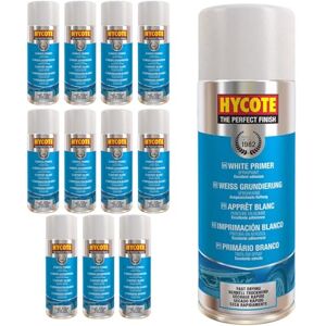 Hycote Fast Drying Aerosol Car Spray Paint, White Primer, 400 ml (Pack of 12) Hycote Fast Drying Aerosol Car Spray Paint, White Primer, 400 ml (Pack of 12)