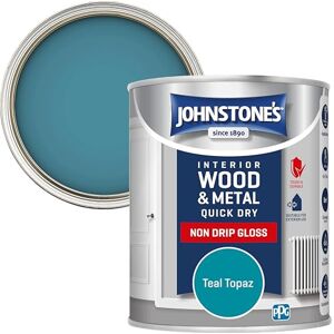 Johnstone's Wood & Metal Paint Gloss Finish Teal Topaz 750ml Water Based Non Drip & Quick Drying Radiator Paint Low Odour Dry in 1-2 Hours 8m2 Coverage per Litre Johnstone's Wood & Metal Paint Gloss Finish Teal Topaz 750ml Water Based Non Drip & Quick Drying Radiator Paint Low Odour Dry in 1-2 Hours 8m2 Coverage per Litre