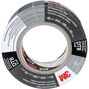 3M All Purpose Duct Tape DT8, Silver, 48 mm x 55 m, 0.2 mm, Individually Wrapped 3M All Purpose Duct Tape DT8, Silver, 48 mm x 55 m, 0.2 mm, Individually Wrapped