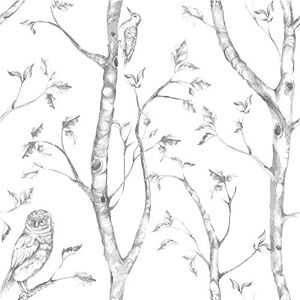 NuWallpaper Gray Woods Peel and Stick Wallpaper, Grey NuWallpaper Gray Woods Peel and Stick Wallpaper, Grey