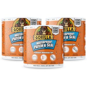 Gorilla 105292 Waterproof Patch & Seal Tape White 100mm x 3m (Pack of 3) Gorilla 105292 Waterproof Patch & Seal Tape White 100mm x 3m (Pack of 3)