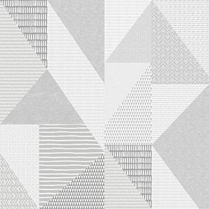 Catherine Lansfield Larsson Geo Wallpaper Grey, 1 Roll 10.05m x 0.53m Catherine Lansfield Larsson Geo Wallpaper Grey, 1 Roll 10.05m x 0.53m