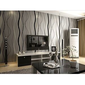 HANMERO High End Modern Fashion Minimalist Geometric Lines Wavy Stripes and Curves Microfiber Nonwoven Wallpapers Roll for Living Room Bedroom TV Backdrop Gray HANMERO High End Modern Fashion Minimalist Geometric Lines Wavy Stripes and Curves Microfiber Nonwoven Wallpapers Roll for Living Room Bedroom TV Backdrop Gray