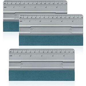 Gomake Vinyl Wrap Squeege 6 Inch Squeegee for Vinyl with Ruler and Micro-Fiber Felt Edge Vinyl Applicator Squeegee Sign-Making Graphic Wallpaper Film Installation and Measuring Tool, Pack of 3 Gomake Vinyl Wrap Squeege 6 Inch Squeegee for Vinyl with Ruler and Micro-Fiber Felt Edge Vinyl Applicator Squeegee Sign-Making Graphic Wallpaper Film Installation and Measuring Tool, Pack of 3