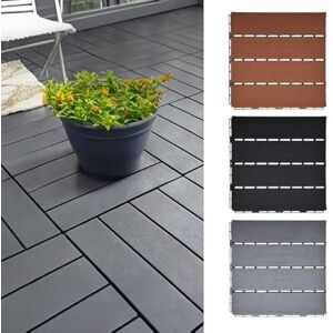 Nicoman Decking Tiles 12 PCs Gray Polydeck PVC for Hot Tub Click Deck Tiles Indoor, 30 x 30cm Plastic Square Connect Floor, Easy Installation Decking Boards, Outdoor Drainage Nicoman Decking Tiles 12 PCs Gray Polydeck PVC for Hot Tub Click Deck Tiles Indoor, 30 x 30cm Plastic Square Connect Floor, Easy Installation Decking Boards, Outdoor Drainage