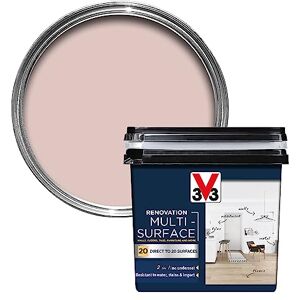 V33 Renovation Multi-Surface Paint No Undercoat Needed Over 20 Surfaces Resistance To Water Stains & Impact High Coverage Bohemian Rose 750ml V33 Renovation Multi-Surface Paint No Undercoat Needed Over 20 Surfaces Resistance To Water Stains & Impact High Coverage Bohemian Rose 750ml