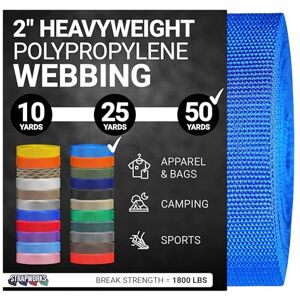 Strapworks Heavyweight Polypropylene Webbing Heavy Duty Poly Strapping for Outdoor DIY Gear Repair, 2 Inch x 50 Yards Pacific Blue Strapworks Heavyweight Polypropylene Webbing Heavy Duty Poly Strapping for Outdoor DIY Gear Repair, 2 Inch x 50 Yards Pacific Blue