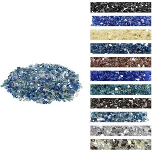 VEVOR Fire Glass, 10 LBS / 4.5 KG Fireplace Rocks, 1/2-Inch / 12.7 mm Reflective Firepit Glass Rock, High Luster & Smokeless Stone Landscaping for Fire Pit Table, Cobalt Blue + Aqua Blue + Clear VEVOR Fire Glass, 10 LBS / 4.5 KG Fireplace Rocks, 1/2-Inch / 12.7 mm Reflective Firepit Glass Rock, High Luster & Smokeless Stone Landscaping for Fire Pit Table, Cobalt Blue + Aqua Blue + Clear