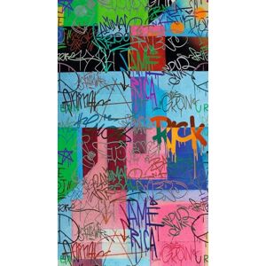 Livingwalls Photo Wallpaper Graffiti in Colourful, Blue, Pink High-Quality Non-Woven Wallpaper 398241 with Motif on 3.71 m x 2.80 m Made in Germany Livingwalls Photo Wallpaper Graffiti in Colourful, Blue, Pink High-Quality Non-Woven Wallpaper 398241 with Motif on 3.71 m x 2.80 m Made in Germany