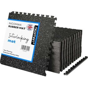 Nicoman 24Pcs Rubber & EVA Foam Gymnastics Mat Tiles for Heavy Weight Interlocking Floor Mats 62x62cm Nicoman 24Pcs Rubber & EVA Foam Gymnastics Mat Tiles for Heavy Weight Interlocking Floor Mats 62x62cm