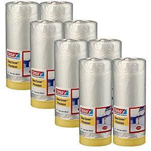 tesa UK tesa Easy Cover 4365 Precision Pack of 8 Painter's Film with Painter's Tape for Masking and Covering during Painting 2-in-1 Masking Tape with Film Transparent 33 m x 1.4 m Each tesa UK tesa Easy Cover 4365 Precision Pack of 8 Painter's Film with Painter's Tape for Masking and Covering during Painting 2-in-1 Masking Tape with Film Transparent 33 m x 1.4 m Each
