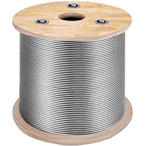 VEVOR T316 Stainless Steel Cable 1/8" 7x7 Steel Wire Rope Cable 500FT Cable Railing Transport Wire Rope Cable for Railing Decking DIY Balustrade VEVOR T316 Stainless Steel Cable 1/8" 7x7 Steel Wire Rope Cable 500FT Cable Railing Transport Wire Rope Cable for Railing Decking DIY Balustrade