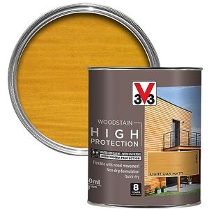 V33 High Protection Woodstain 8-Year Guarantee UV Filters Water-Repellent Quick-Drying Only 2 Coats Light Oak Matt 750ml V33 High Protection Woodstain 8-Year Guarantee UV Filters Water-Repellent Quick-Drying Only 2 Coats Light Oak Matt 750ml