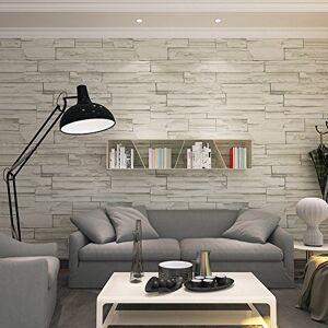 HANMERO Brick Wallpaper Rural Style Imitation Brick Wall Pattern Looks Real Up Wallpaper 20.86 Inches by 393.7 Inches Long Murals PVC Vinyl Dimensional 3D Gray Wall Paper TV Living Room Bedroom Decor Light Gray HANMERO Brick Wallpaper Rural Style Imitation Brick Wall Pattern Looks Real Up Wallpaper 20.86 Inches by 393.7 Inches Long Murals PVC Vinyl Dimensional 3D Gray Wall Paper TV Living Room Bedroom Decor Light Gray