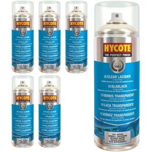 Hycote Double Acrylic Spray Paint, Clear Lacquer, 400 ml (Pack of 6) Hycote Double Acrylic Spray Paint, Clear Lacquer, 400 ml (Pack of 6)