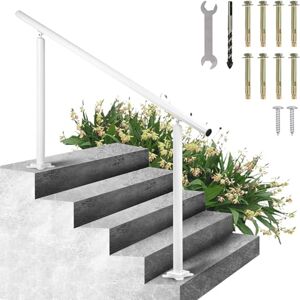 VEVOR Aluminium Stair Railing, Outside Railing, House Entrance Railing, Adjustable Angle Stair Handrail, Indoor & Outdoor Stairs for The Elderly (5 Ft, White) VEVOR Aluminium Stair Railing, Outside Railing, House Entrance Railing, Adjustable Angle Stair Handrail, Indoor & Outdoor Stairs for The Elderly (5 Ft, White)