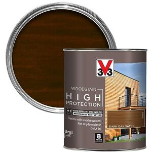 V33 High Protection Woodstain 8-Year Guarantee UV Filters Water-Repellent Quick-Drying Only 2 Coats Dark Oak 750ml V33 High Protection Woodstain 8-Year Guarantee UV Filters Water-Repellent Quick-Drying Only 2 Coats Dark Oak 750ml