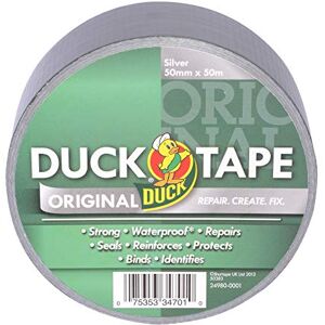 Duck Tape Original Silver, 50 mm x 50 m. The original high strength waterproof gaffer and duct adhesive cloth repair tape Duck Tape Original Silver, 50 mm x 50 m. The original high strength waterproof gaffer and duct adhesive cloth repair tape