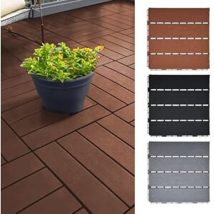 Nicoman 36 PCs Decking Boards Brown Polydeck PVC Decking Tiles for Garden Flooring, Patio, Balcony, 30x30cm Plastic Square Connect Floor, Easy Installation, Outdoor Drainage Nicoman 36 PCs Decking Boards Brown Polydeck PVC Decking Tiles for Garden Flooring, Patio, Balcony, 30x30cm Plastic Square Connect Floor, Easy Installation, Outdoor Drainage