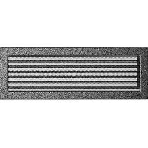 KRATKI Ventilation Grille 17 x 49 cm Black/Silver with Blinds KRATKI Ventilation Grille 17 x 49 cm Black/Silver with Blinds