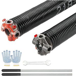 VEVOR Garage Door Torsion Springs, Pair of 0.218 x 2 x 24inch, 16000 Cycles, Garage Door Springs with Non-Slip Winding Bars, Gloves and Mounting Wrench, Electrophoresis Coated for Replacement VEVOR Garage Door Torsion Springs, Pair of 0.218 x 2 x 24inch, 16000 Cycles, Garage Door Springs with Non-Slip Winding Bars, Gloves and Mounting Wrench, Electrophoresis Coated for Replacement