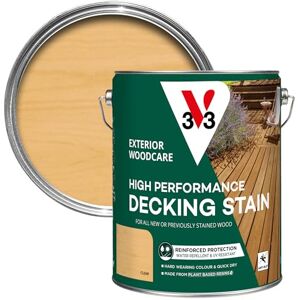 V33 High Performance Decking Stain Long-Lasting Weather Protection UV-Resistant Anti-Slip Biosourced Formula Clear 5 litres V33 High Performance Decking Stain Long-Lasting Weather Protection UV-Resistant Anti-Slip Biosourced Formula Clear 5 litres