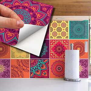 WALPLUS 15cm(6"") 24 pcs Colourful Mandala Wall Tile Stickers Peel and Stick Backsplash Self-Adhesive Vinyl Home Decoration DIY Living Bedroom Splashbacks for Kitchen Tile Paint Stick on Tiles",24 units,WT1509. WALPLUS 15cm(6"") 24 pcs Colourful Mandala Wall Tile Stickers Peel and Stick Backsplash Self-Adhesive Vinyl Home Decoration DIY Living Bedroom Splashbacks for Kitchen Tile Paint Stick on Tiles",24 units,WT1509.