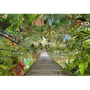 Komar 3D-8-977 Photo Wallpaper Wall Decor Rainforest Jungle Tropic Rainforest Bridge 3D-8-977 Green 8 Pieces Komar 3D-8-977 Photo Wallpaper Wall Decor Rainforest Jungle Tropic Rainforest Bridge 3D-8-977 Green 8 Pieces