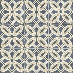Rasch Beachhouse 410235 Patterned Non-Woven Wallpaper with Tile Look in Blue and Beige Rasch Beachhouse 410235 Patterned Non-Woven Wallpaper with Tile Look in Blue and Beige