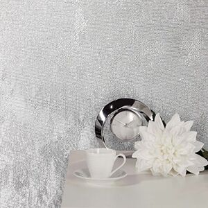 Crown Wallcoverings Alexis Texture Silver Wallpaper M1386 Vinyl Metallic Glitter Plain Crown Wallcoverings Alexis Texture Silver Wallpaper M1386 Vinyl Metallic Glitter Plain