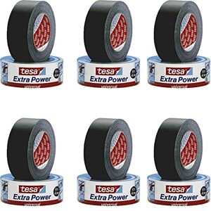 tesa UK Tesa Extra Power Tape 56389 universal choice of black and white Lunghezza 50 metri, larghezza 50 mm black, pack of 6 tesa UK Tesa Extra Power Tape 56389 universal choice of black and white Lunghezza 50 metri, larghezza 50 mm black, pack of 6