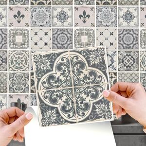 WALPLUS 72 pcs 15cm (6") Vintage Blue Tile Stickers Peel and Stick Self-Adhesive Vinyl Wall Tiles for Kitchen Bathroom Bedroom Backsplash DIY Home Décor WALPLUS 72 pcs 15cm (6") Vintage Blue Tile Stickers Peel and Stick Self-Adhesive Vinyl Wall Tiles for Kitchen Bathroom Bedroom Backsplash DIY Home Décor
