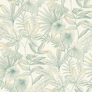 Rasch Country Charme 580914 Non-Woven Wallpaper with Leaves and Plants in Green Rasch Country Charme 580914 Non-Woven Wallpaper with Leaves and Plants in Green